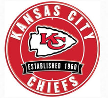 Load image into Gallery viewer, 12&quot; Diameter Kansas City Chiefs Officially Licensed Pro Football Sign-Sports
