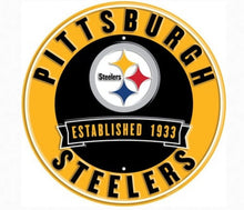 Load image into Gallery viewer, 12&quot; Diameter Pittsburg Steelers Officially Licensed Pro Football Sign-Sports
