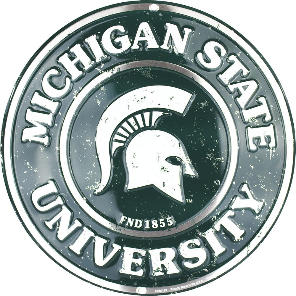 12" Diameter Michigan State University Spartans Officially Licensed Collegiate Sign-Sports-College