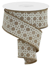 Load image into Gallery viewer, 1.5&quot; X 10Yd Wired Ribbon-Light Beige Basket Weave-RGE139101-Fall
