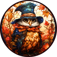 Load image into Gallery viewer, Fall Owl with Top Hat Wreath Sign-Fall-Sublimation-Attachment-Round-Creek Road Designs
