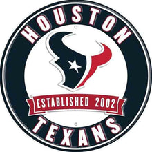 Load image into Gallery viewer, 12&quot; Diameter Houston Texans Officially Licensed Pro Football Sign-Sports-
