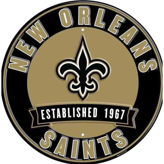 12" Diameter New Orleans Saints Officially Licensed Pro Football Sign-Sports-