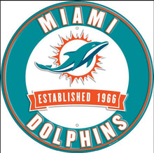 Load image into Gallery viewer, 12&quot; Diameter Miami Dolphins Officially Licensed Pro Football Sign-Sports
