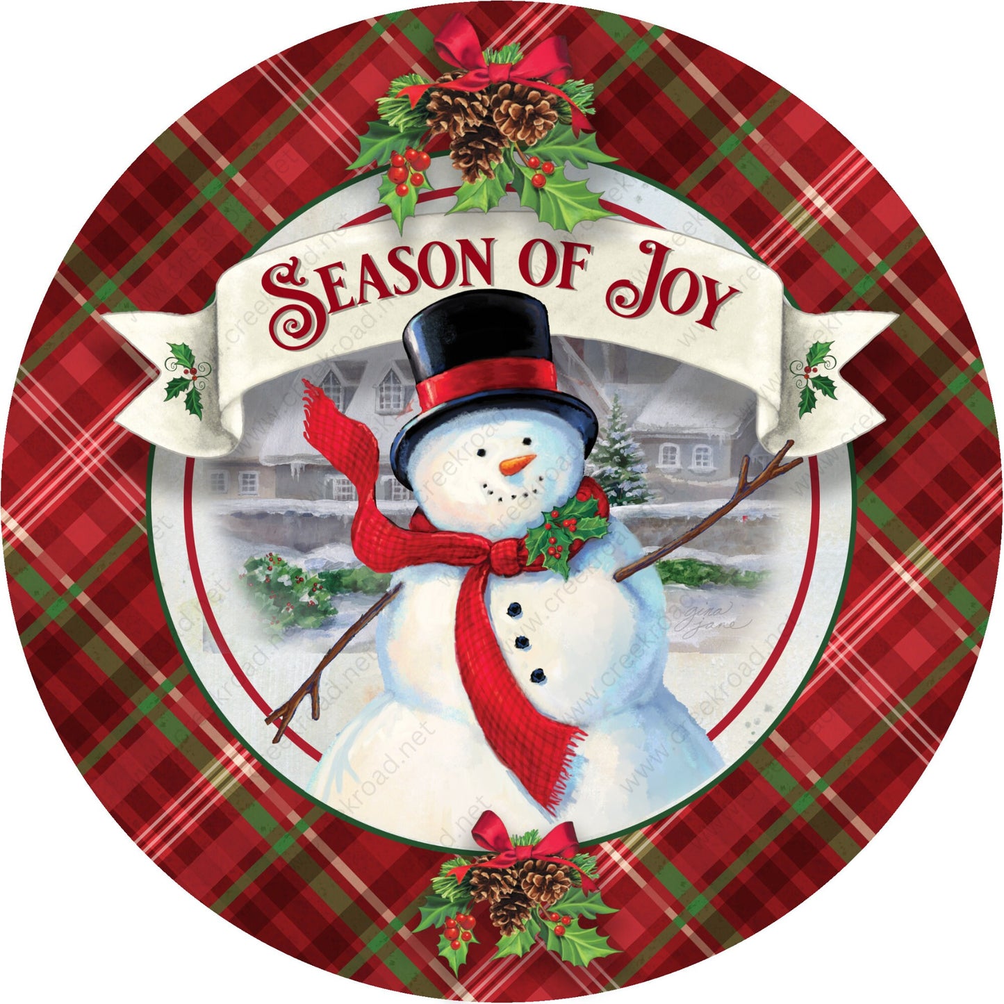 Season Of Joy Wreath Sign-Holiday-Sublimation-Attachment-Decor