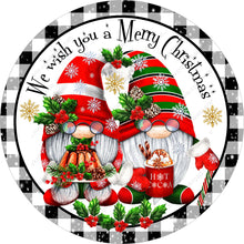 Load image into Gallery viewer, We Wish You a Merry Christmas Gnome Wreath Sign-Holiday-Sublimation-Attachment-Decor
