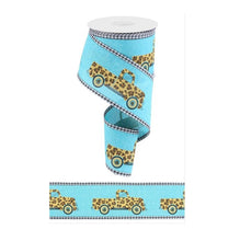 Load image into Gallery viewer, 2.5&quot; X 10Yd Wired Ribbon-Leopard Truck Gingham Edge-RGA8191F3-Fall
