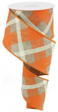 Load image into Gallery viewer, 2.5&quot; X 10Yd Wired Ribbon-Printed Plaid On Royal-RG0168301-Fall
