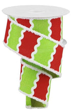 Load image into Gallery viewer, 2.5&quot; X 10Yd Wired Ribbon-Wavy Stripes W/Drift-RG8846E9-Christmas

