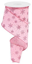 Load image into Gallery viewer, 2.5&quot; X 10Yd Wired Ribbon-Glitter Snowflakes Lt. Pink-RGC187515-Christmas
