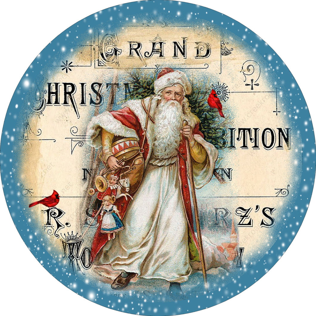 St. Nick Christmas Wreath Sign-Sublimation-Round-Christmas-Winter-Decor