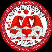 Load image into Gallery viewer, Happy Valentine&#39;s Day Gnomies Valentine Wreath Sign - Valentines Door Decor-
