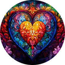 Load image into Gallery viewer, Colorful Heart Within a Heart Wreath Sign-Valentine-Heart-Decor
