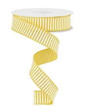 Load image into Gallery viewer, 7/8&quot; X 10Yd Wired Ribbon-Yellow/White Horizontal Stripes/Royal-RG778029-Wreaths-Crafts-Ribbon-Everyday
