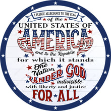 Load image into Gallery viewer, American Pledge of Allegiance White Shiplap Background Wreath Sign-Creek Road Designs-Sublimation-Attachment-Decor-Patriotic
