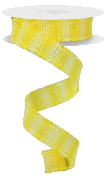 7/8" X 10Yd Wired Ribbon-Yellow Two-Tone W/Fuzzy Edge-RN586429-Wreaths-Crafts-Ribbon-Everyday