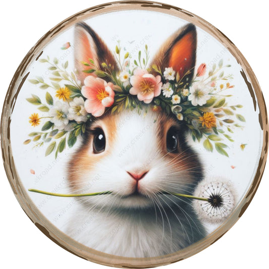 Easter Bunny Floral Headdress Wreath Sign-Sublimation-Easter-Attachment-Decor-Easter