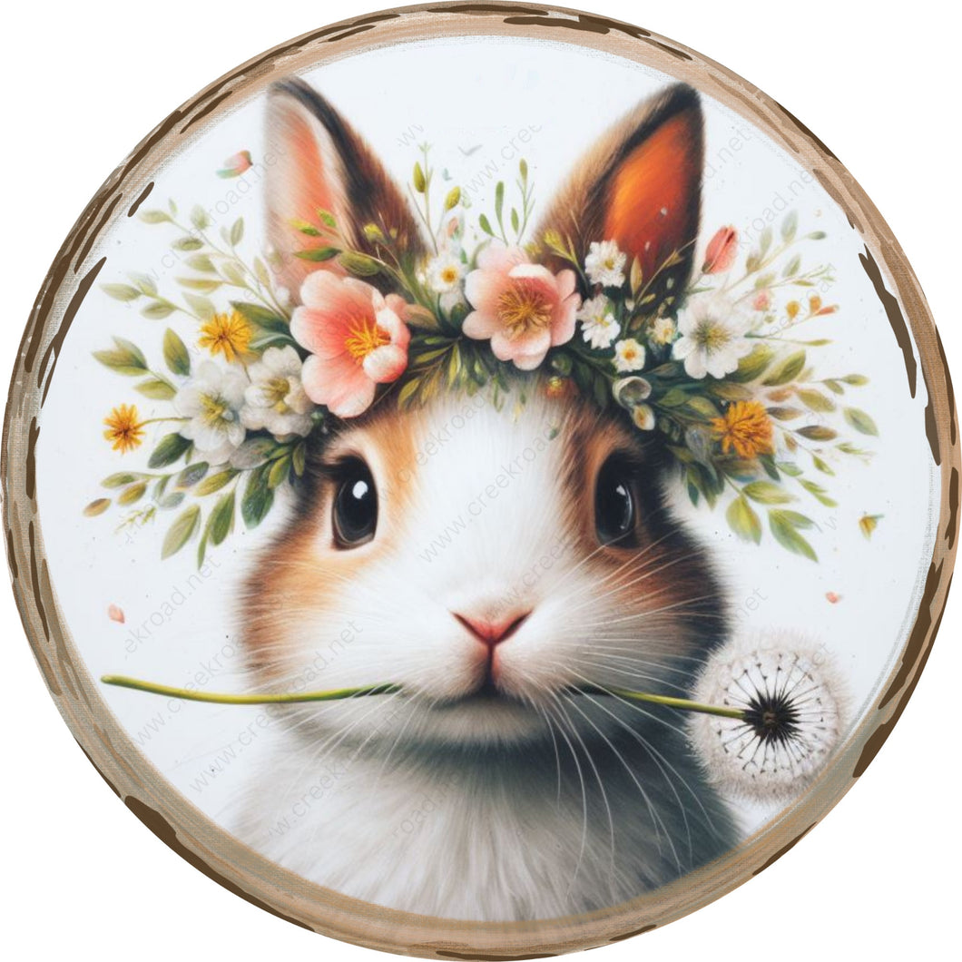 Easter Bunny Floral Headdress Wreath Sign-Sublimation-Easter-Attachment-Decor-Easter