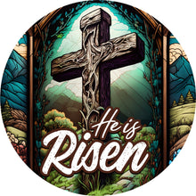 Load image into Gallery viewer, He Is Risen Easter Cross Wreath Sign-Sublimation-Attachment-Decor
