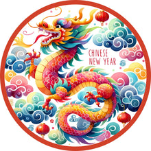 Load image into Gallery viewer, Chinese New Year- Year of the Dragon 2024 Wreath Sign-Round-Sublimation-Miscellaneous-Decor
