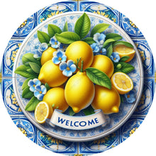 Load image into Gallery viewer, Welcome Spring Yellow Lemons Wreath Sign-Sublimation-Attachment-Decor
