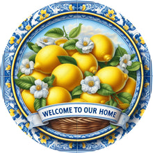 Load image into Gallery viewer, Welcome To Our Home Spring Yellow Lemons Wreath Sign-Sublimation-Attachment-Decor
